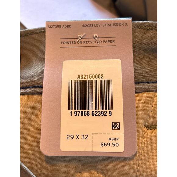 NWT Levi's Pants Mens 29x32 Chino Standard Taper XX Tech Olive Green Stretch - Picture 9 of 12